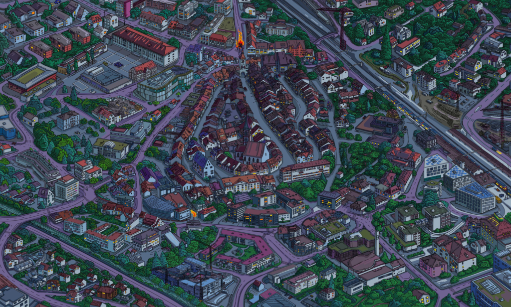 Liestal city map for Berchtold Marketing