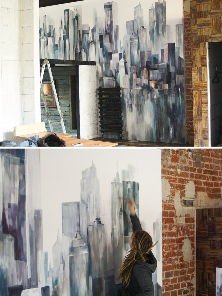 City scape mural