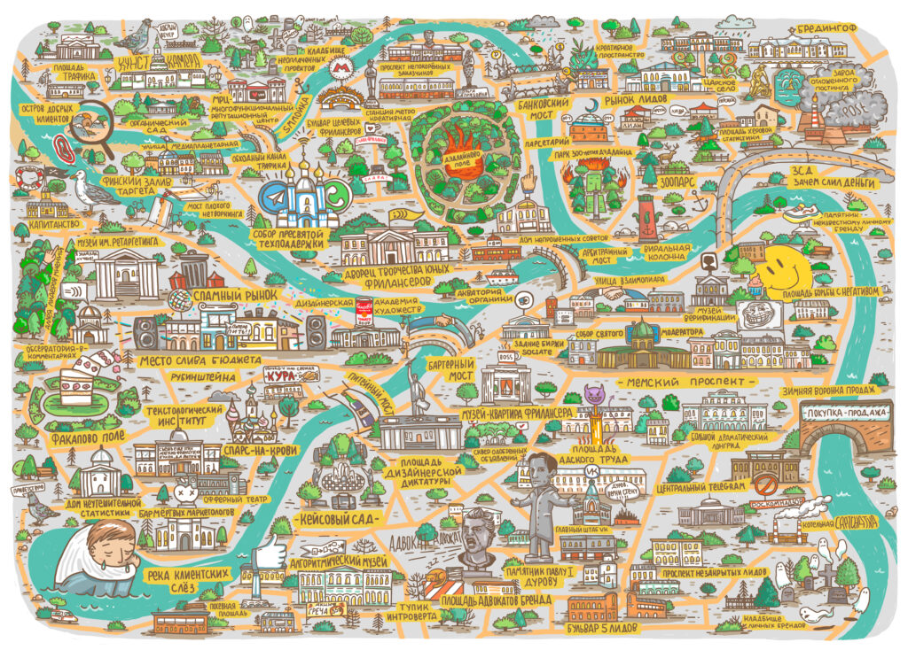 Illustrated map of St. Petersburg