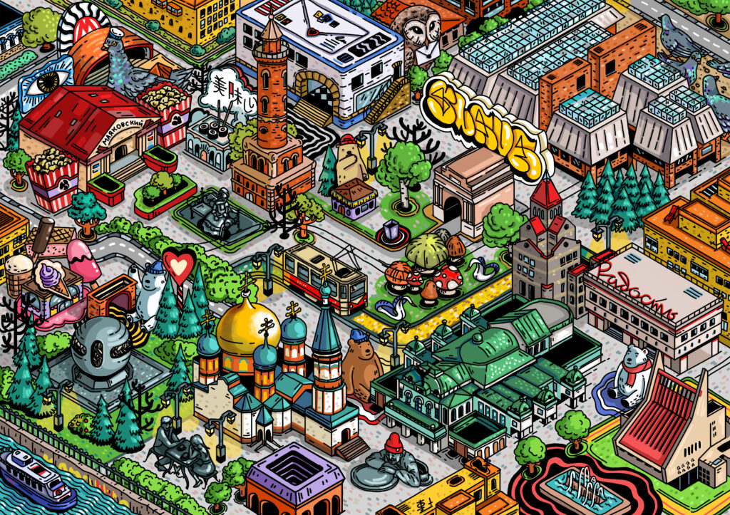 Giant colouring poster map